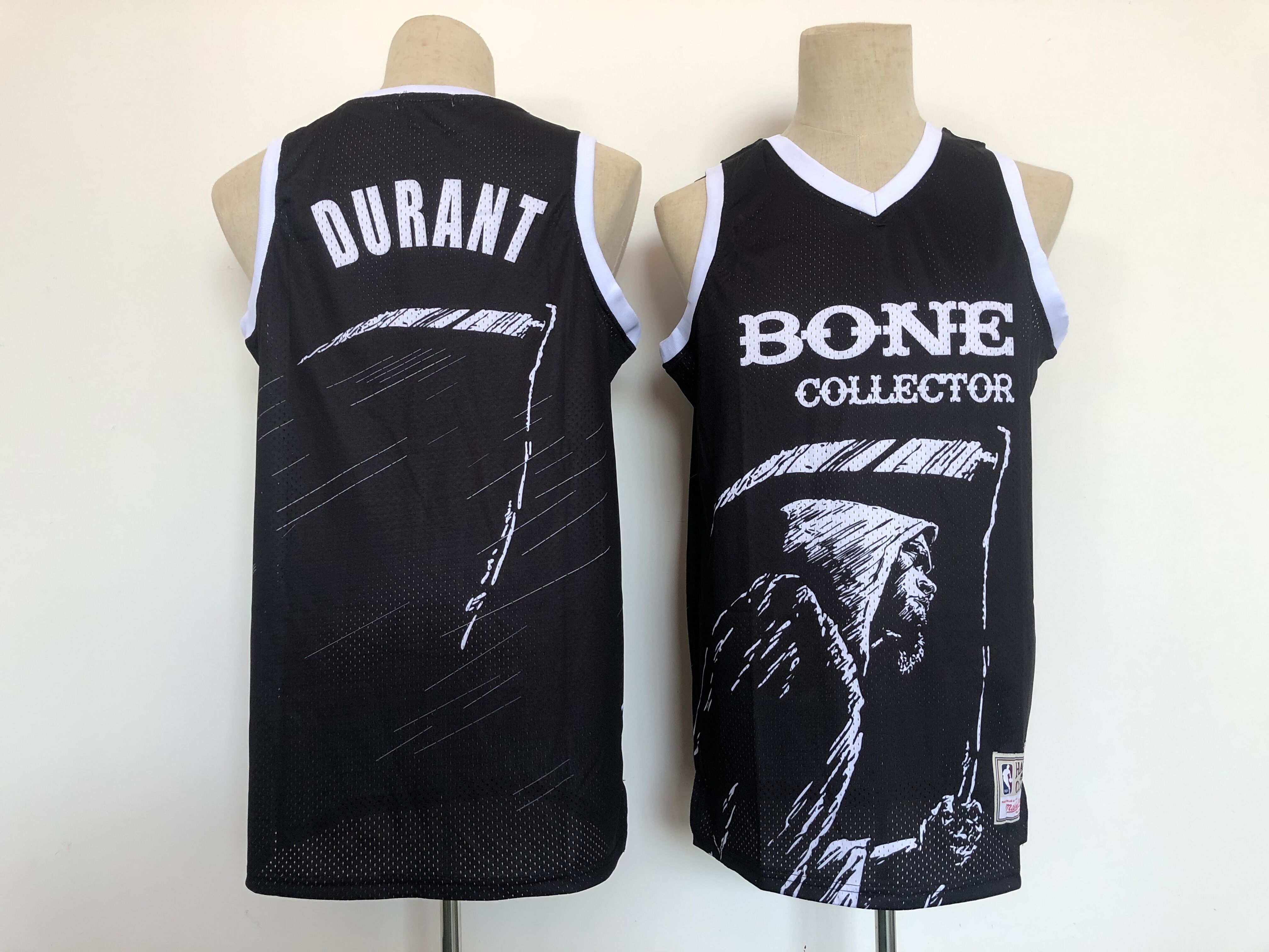 Men Brooklyn Nets 7 Durant Black reaper 2021 NBA Jerseys